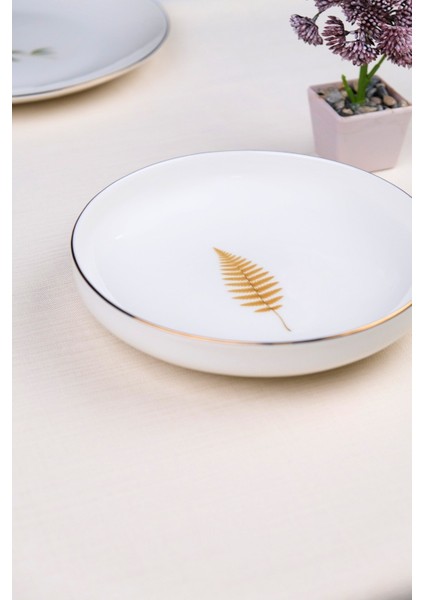Porselen Natura Fern Altın Yaldız Çukur Tabak 18,50CM 6 Lı fırsatları