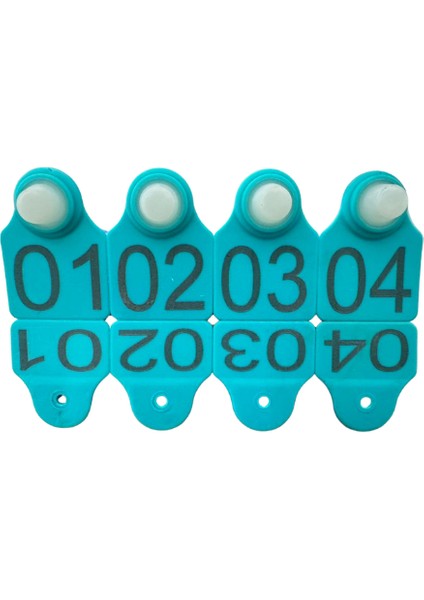 200 Adet Turkuaz Küçükbaş Hayvan Küpesi(Pens Ucu Hediye)