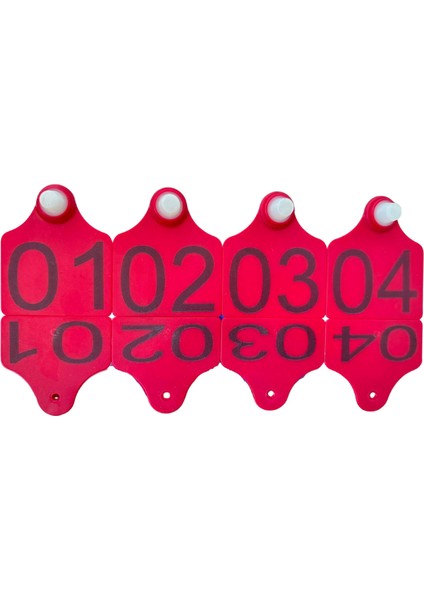 300 Adet Kırmızı Büyükbaş Hayvan Küpesi(Pens Ucu Hediye)