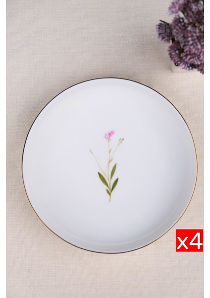 Porselen Natura Çuha Altın Yaldız Çukur Tabak 18,50CM 4 Lü