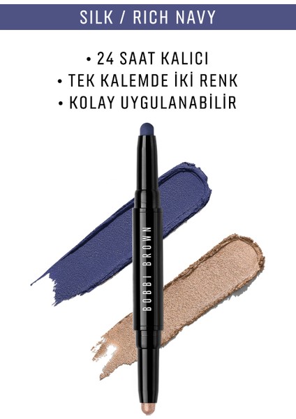 Çift Taraflı Long-Wear Cream Shadow Stick Kalem Far - Silk/rich Navy