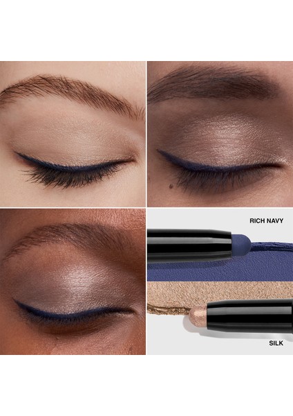Çift Taraflı Long-Wear Cream Shadow Stick Kalem Far - Silk/rich Navy modelleri