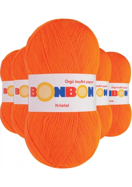 5 Adet Kristal El Örgü Lif Ipi Turuncu 98215