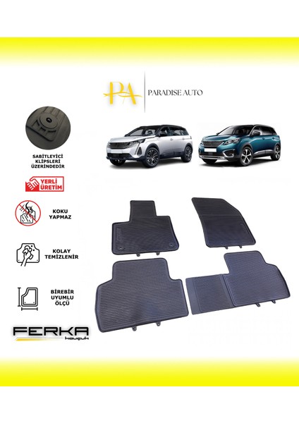 Peugeot 5008 2016 ve Üstü Araca Özel Paspas