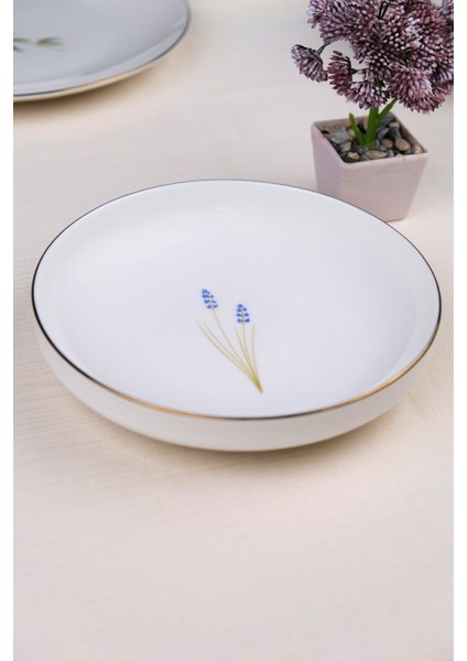 Porselen Natura Lavanta Altın Yaldız Çukur Tabak 18,50CM 6 Lı fırsatları