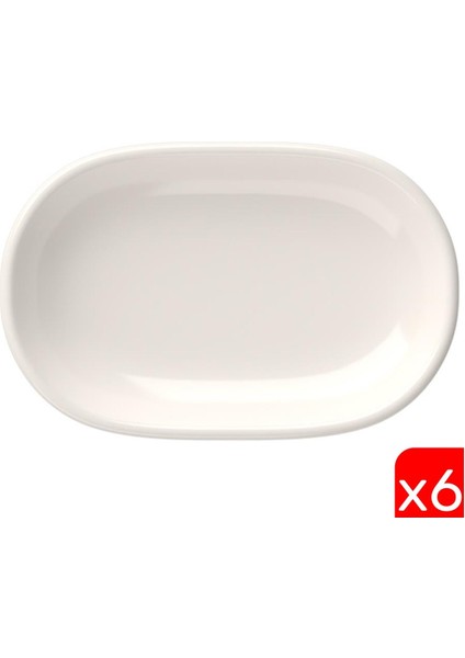 Porselen Magnus Oval Kayık Tabak 18X11X2,50CM 6 Lı