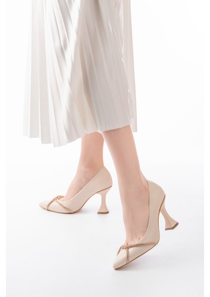 K-10 Bej Günlük Sarmal Taşlı Topuklu Kadın Ayakkabı fiyatları