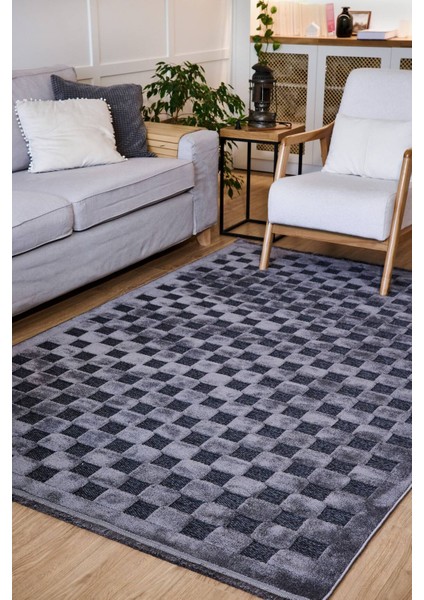 Orion 4214 Antrasit - Dokuma Halı | Flat Cut Desenli Salon Halısı