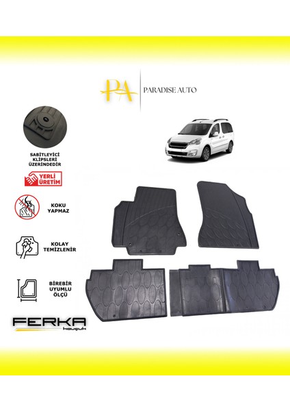 Peugeot Partner Tepee 2008-2019 Araca Özel Paspas