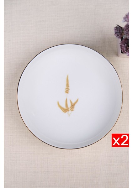 Porselen Natura Marinum Altın Yaldız Çukur Tabak 18,50CM 2 Li