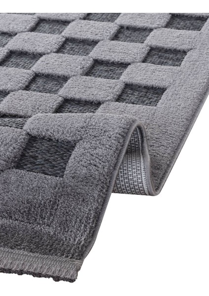 Orion 4214 Antrasit - Dokuma Halı | Flat Cut Desenli Salon Halısı