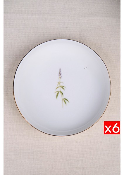 Porselen Natura Salkım Altın Yaldız Çukur Tabak 18,50CM 6 Lı