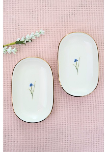 Porselen Natura Iris Altın Yaldızlı Oval Kayık Tabak 14X9X2,50CM 2 Li fiyatları