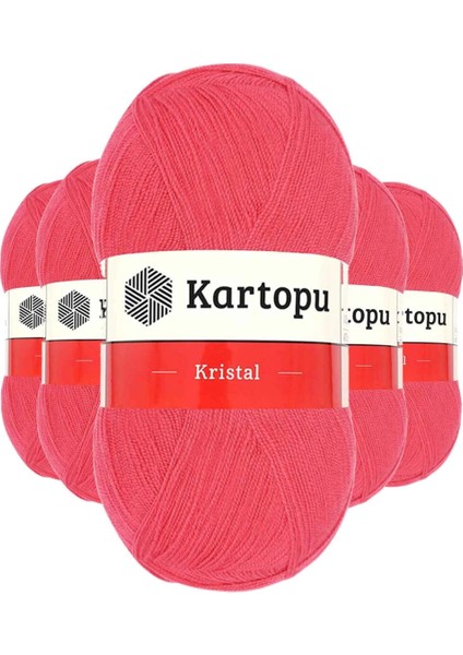 5 Adet Kristal Çift Katlı El Örgü Lif Ipi Nar Çiçeği K812