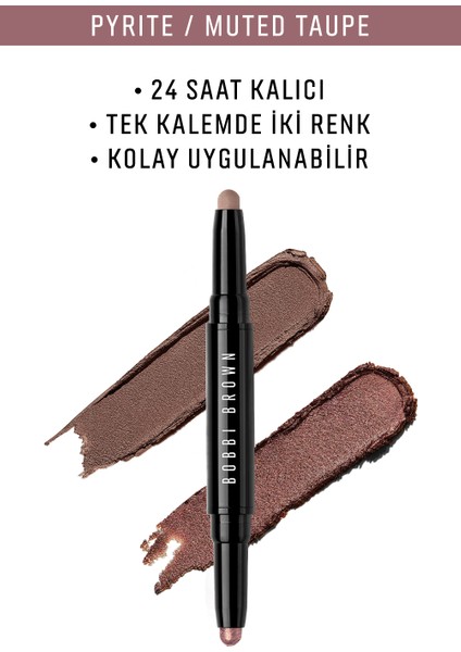 Çift Taraflı Long-Wear Cream Shadow Stick Kalem Far - Pyrite / Muted Taupe