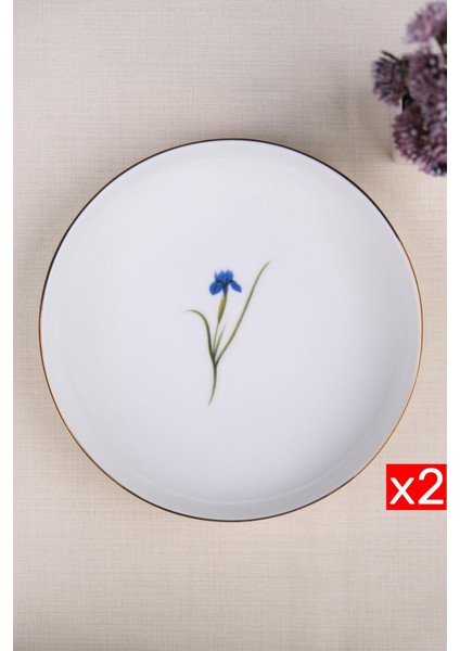 Porselen Natura Iris Altın Yaldız Çukur Tabak 18,50CM 2 Li