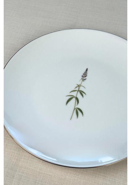 Porselen Natura Karma Altın Yaldız Servis Tabağı 24,50CM 6 Lı modelleri