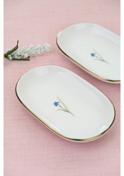 Porselen Natura Iris Altın Yaldızlı Oval Kayık Tabak 14X9X2,50CM 2 Li fırsatları