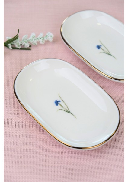 Porselen Natura Iris Altın Yaldızlı Oval Kayık Tabak 14X9X2,50CM 2 Li indirimleri