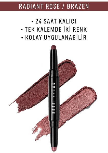 Çift Taraflı Long-Wear Cream Shadow Stick Kalem Far - Radiant Rose / Brazen