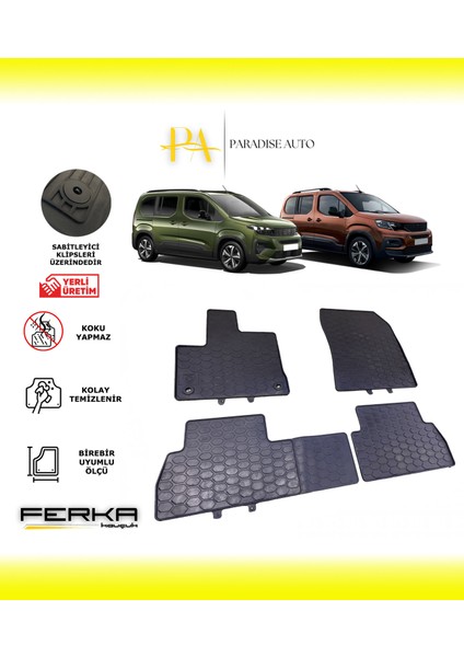 Peugeot Rifter 2019 ve Üstü Araca Özel Paspas