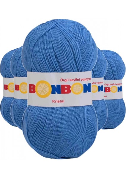 5 Adet Kristal El Örgü Lif Ipi Açık Mavi 98236