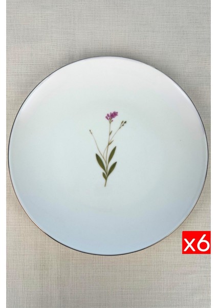 Porselen Natura Çuha Altın Yaldız Servis Tabağı 24,50CM 6 Lı
