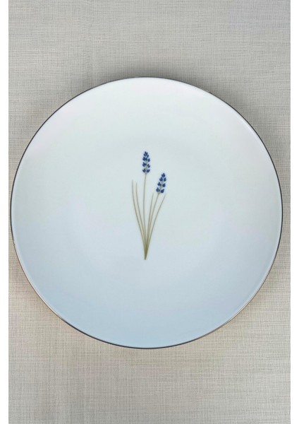 Porselen Natura Lavanta Altın Yaldız Servis Tabağı 24,50CM Tekli