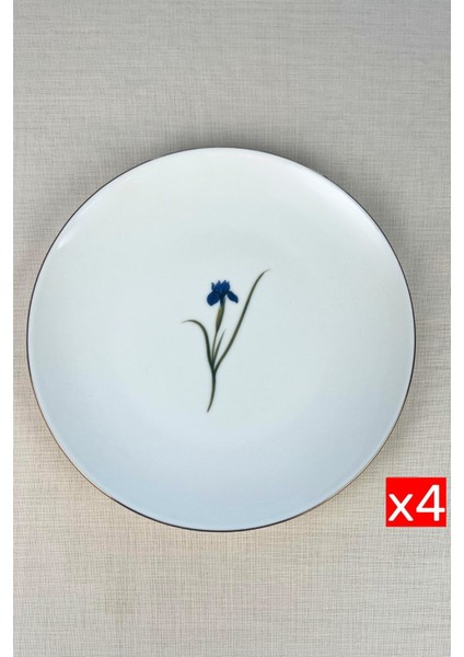 Porselen Natura Iris Altın Yaldız Servis Tabağı 24,50CM 4 Lü