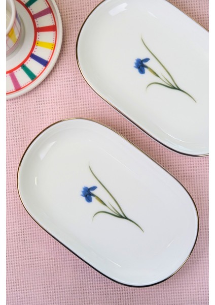 Porselen Natura Iris Altın Yaldızlı Oval Kayık Tabak 18X11X2,50CM 2 Li fiyatları