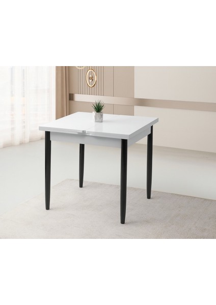 Yanlardan Açılır Büyüyen Yemek Masası Beyaz 65X100CM Sadece Masa Fiyatıdır