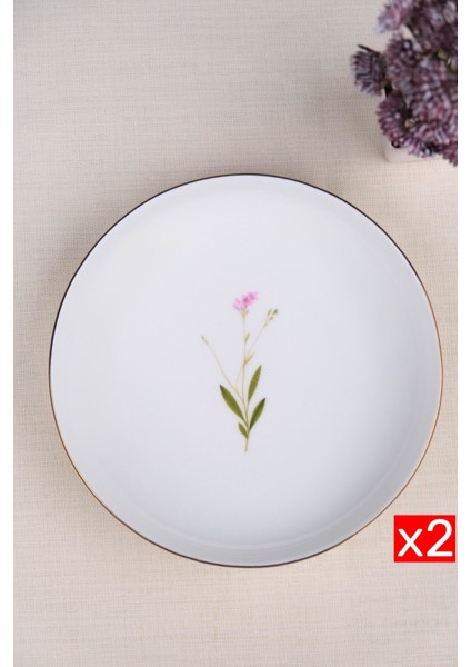 Porselen Natura Çuha Altın Yaldız Çukur Tabak 18,50CM 2 Li
