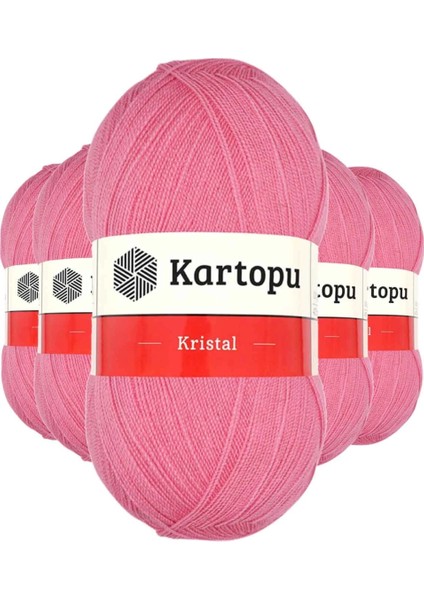 5 Adet Kristal Çift Katlı El Örgü Lif Ipi Koyu Pembe K1790