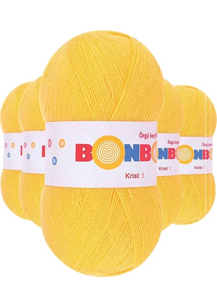 5 Adet Kristal El Örgü Lif Ipi Sarı 98217