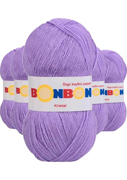 5 Adet Kristal El Örgü Lif Ipi Lila 98205