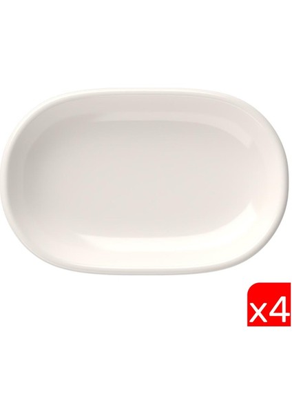 Porselen Magnus Oval Kayık Tabak 27,50X17,50X3CM 4 Lü
