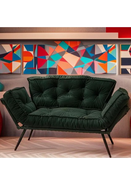 Zven Kanepe Ikili Yataklı Koltuk - Yeşil - Uzun Ömürlü Kumaş