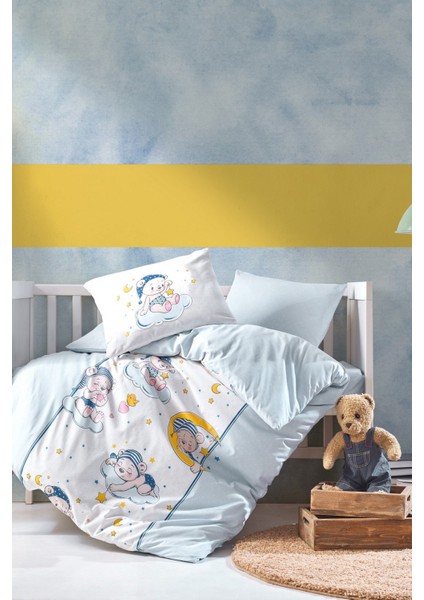 Bebek Nevresim Takimi Bear Mavi