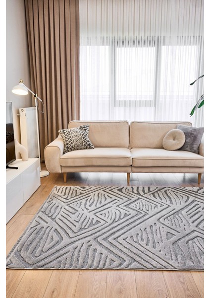 Orion 4223 Gri - Dokuma Halı | Flat Cut Desenli Salon Halısı fırsatları