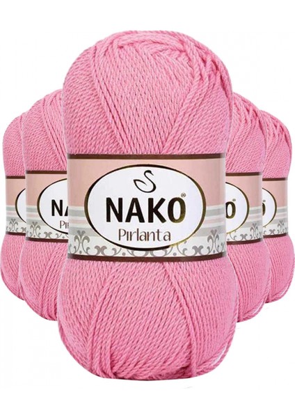 5 Adet Pırlanta Amigurumi El Örgü Ipi Yünü Pembe 6740