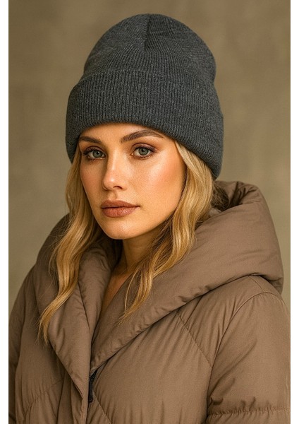 Unisex Basic Kışlık Katlanabilir Triko Bere modelleri