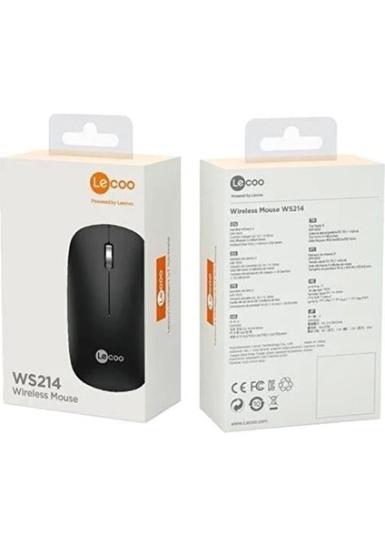 Lenovo Lecoo WS214 2.4ghz Kablosuz 1200DPI Siyah Optik Mouse fırsatları