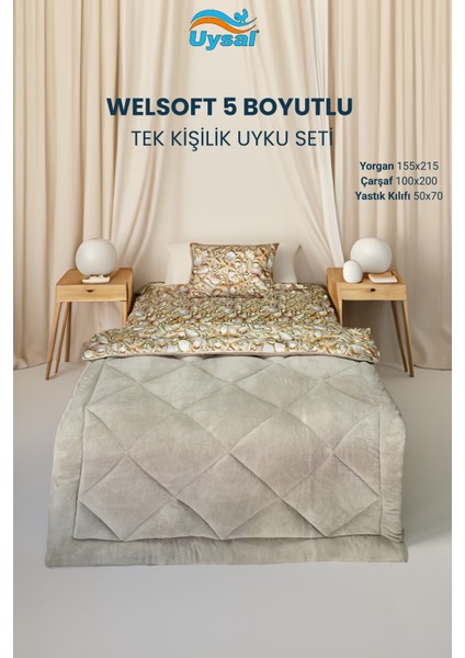 Welsoft 5 Boyutlu Tek Kişilik Uyku Seti