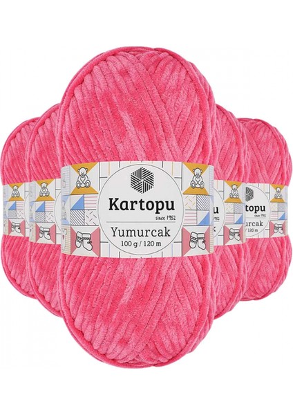 5 Adet Yumurcak Kadife El Örgü Ipi Pembe K798