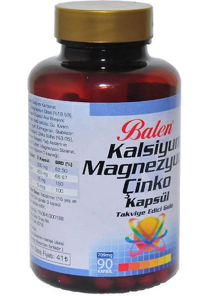 Kalsiyum Magnezyum Çinko 90 Kapsül fiyatları