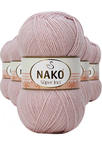 5 Adet Süper Inci El Örgü Ipi 100 gr Gül Goncası 318