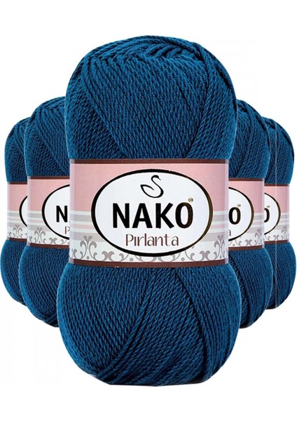 5 Adet Pırlanta Amigurumi El Örgü Ipi Yünü Petrol Mavi 10328