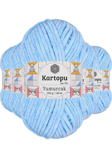 5 Adet Yumurcak Kadife El Örgü Ipi Mavi K540