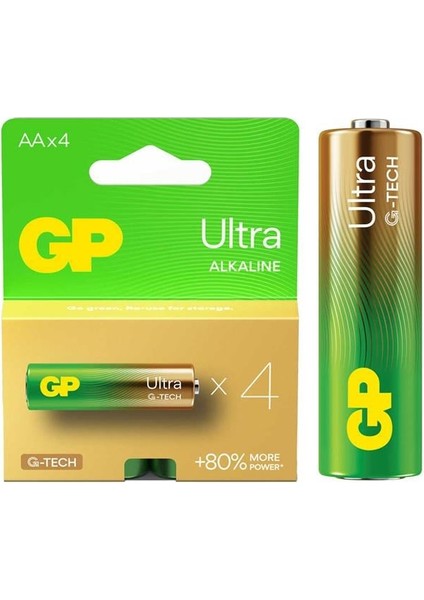 Gp Ultra Alkalin Aa Lr6 Ince Kalem Pil G-Tech (4'lü Paket)
