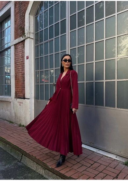 Kadın Ceket Pileli Elbise